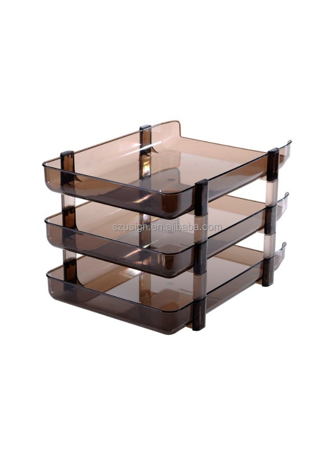 مجموعة ادراج ملفات قابلة للطي مناسبة للمستندات مقاس A4 مكونة من 3 قطع لون بني - Image 5